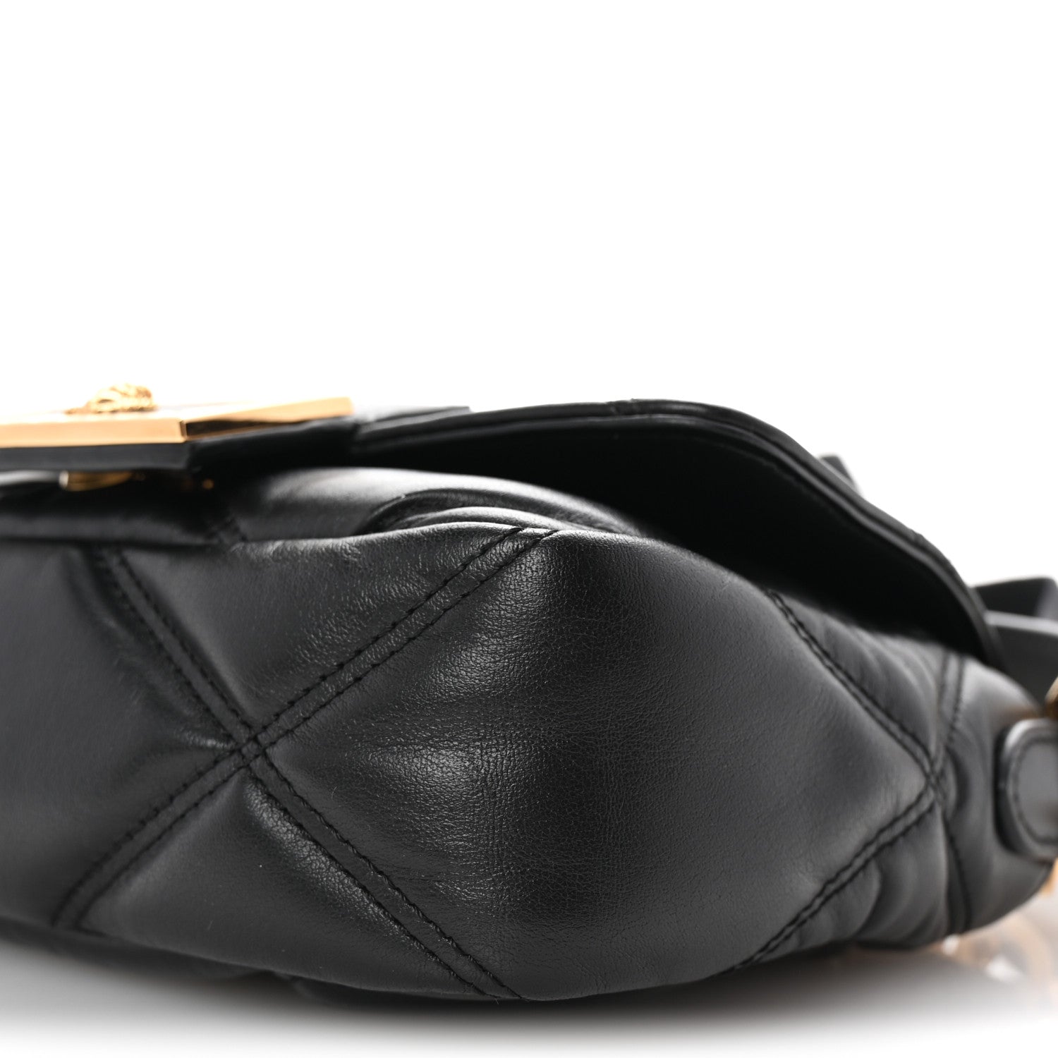 Versace Calfskin Quilted Medusa Small Top Handle Shoulder Bag Black 9 of 9