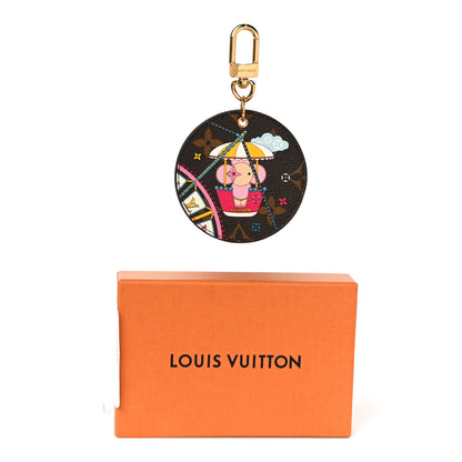 Louis Vuitton Monogram 2020 Christmas Animation Big Wheel Bag Charm Key Ring Rose Ballerine 5 of 5