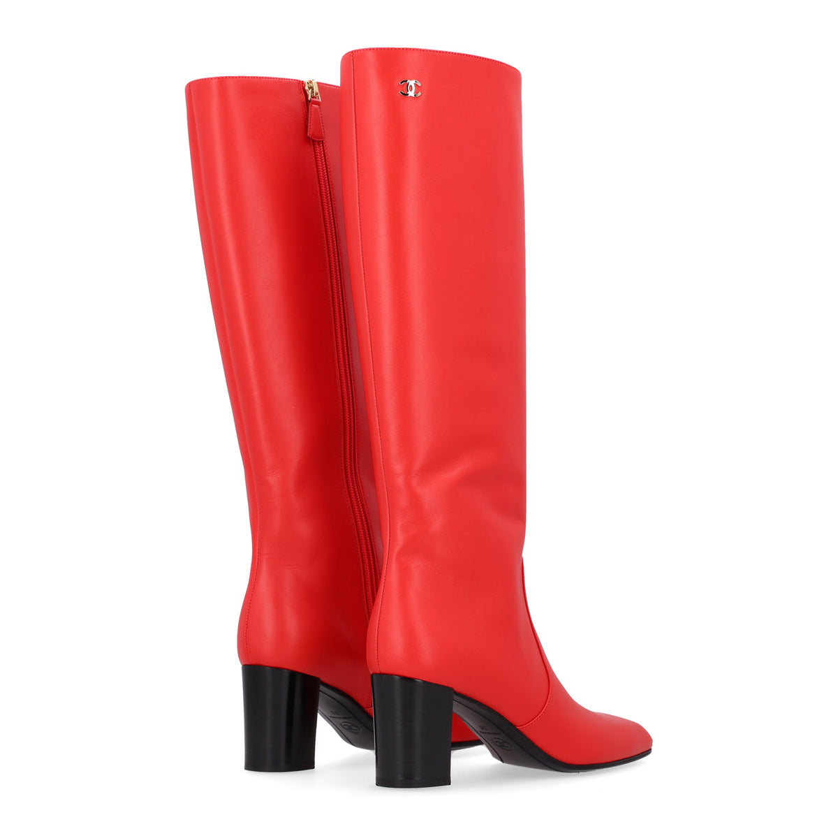 Chanel Calfskin High Boots 38 Red 8 of 11
