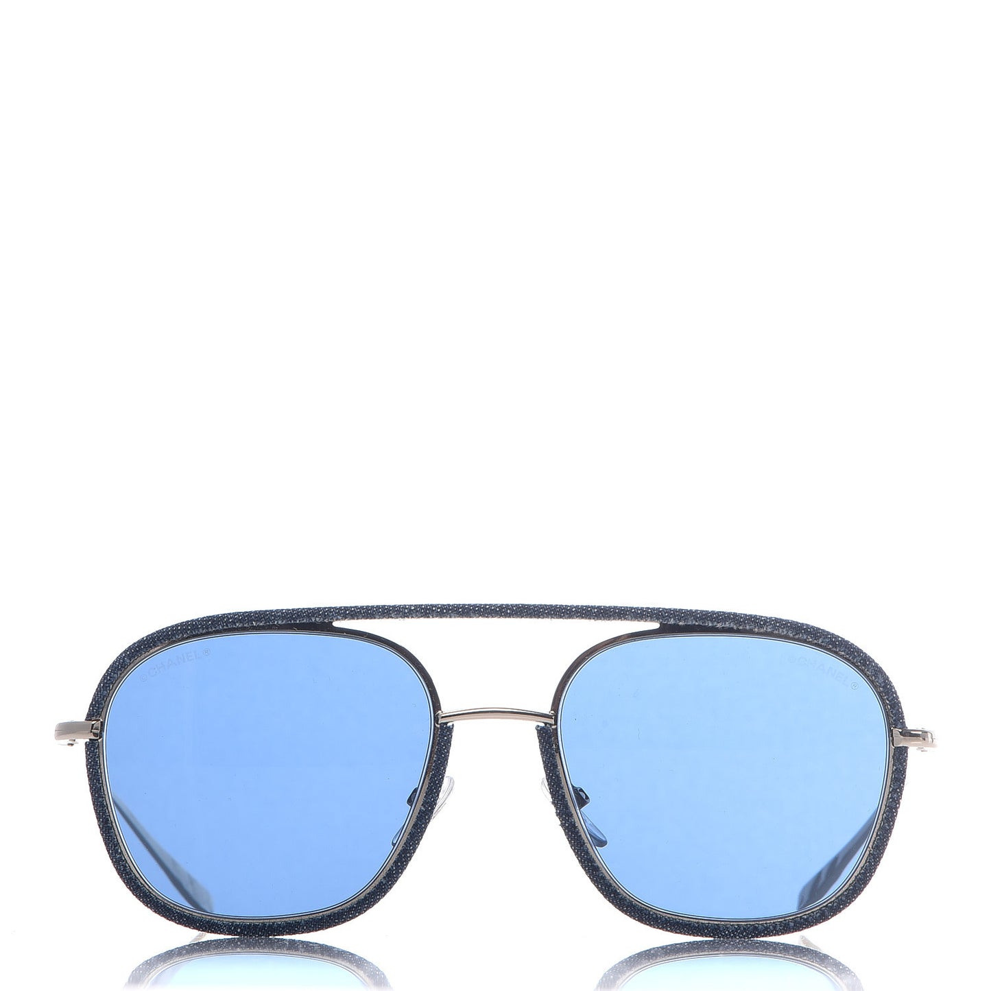 Metal Denim Pilot Sunglasses 4249-J Gold Dark Blue