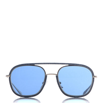 Chanel Metal Denim Pilot Sunglasses 4249-J Gold Dark Blue 2 of 7
