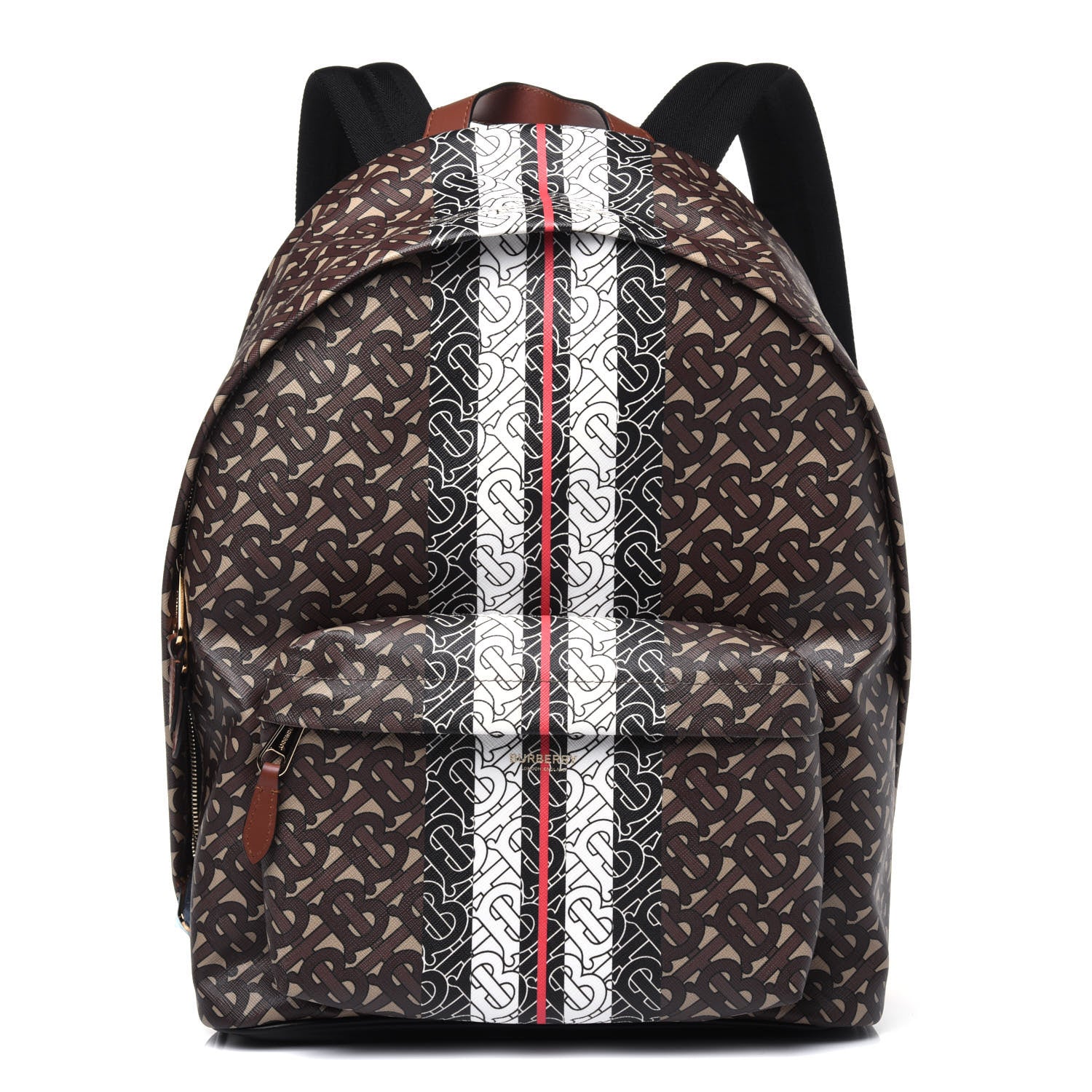 Burberry E-Canvas Monogram Stripe Backpack Bridle Brown 1 of 12