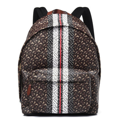 Burberry E-Canvas Monogram Stripe Backpack Bridle Brown 1 of 12