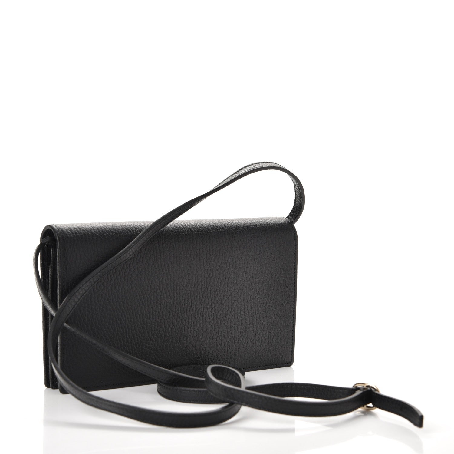 Gucci Dollar Calfskin Mini Swing Wallet Bag Black 3 of 8