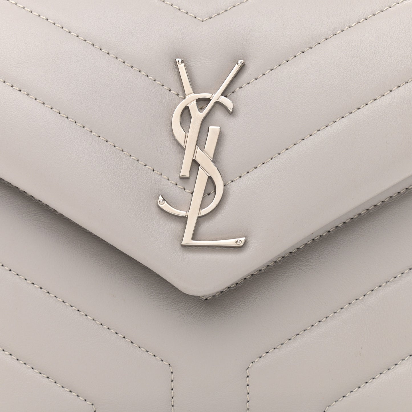 Calfskin Y Quilted Monogram Small Loulou Chain Satchel Granite