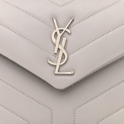 Saint Laurent Calfskin Y Quilted Monogram Small Loulou Chain Satchel Granite 8 of 11