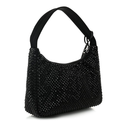 Prada Satin Crystal Mini Re-Edition 2000 Bag Black 3 of 11