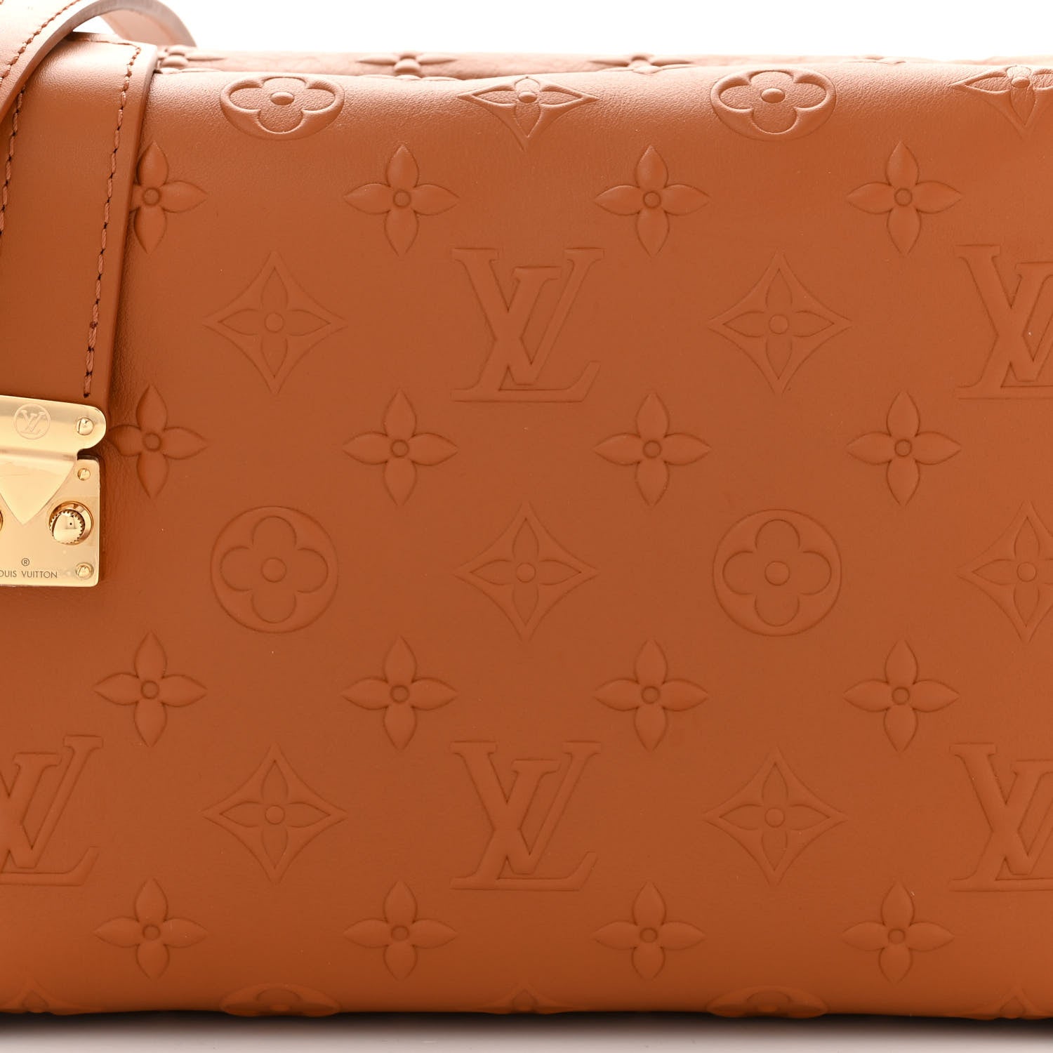 Louis Vuitton Calfskin Debossed Monogram Side Trunk Tan 7 of 9