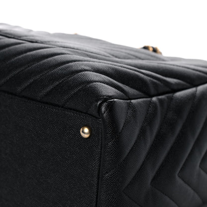 Chanel Aged Calfskin Chevron Large Coco Handle Shopping Tote Black 11 of 11