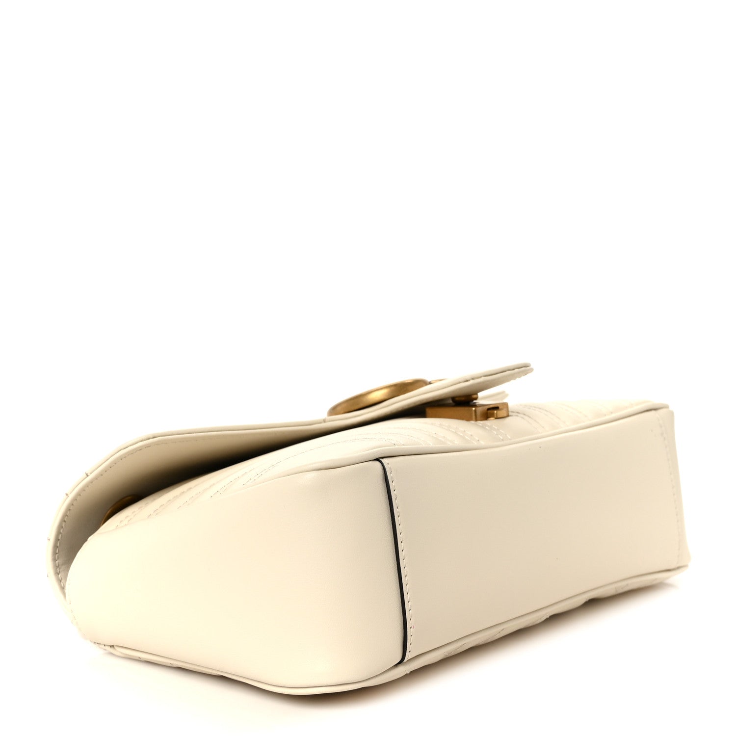 Gucci Calfskin Matelasse Small GG Marmont Shoulder Bag White 4 of 11