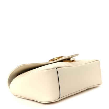 Gucci Calfskin Matelasse Small GG Marmont Shoulder Bag White 4 of 11