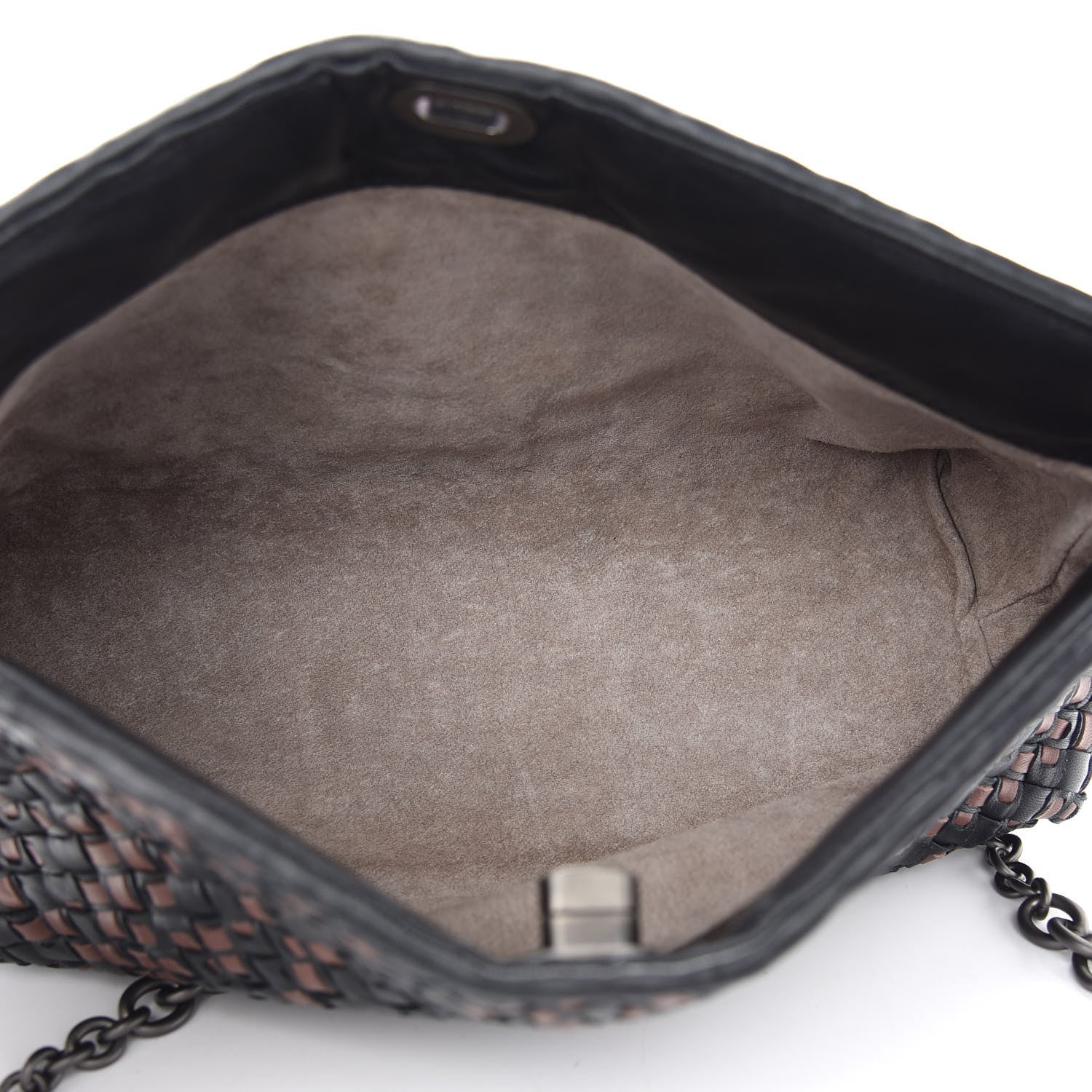 Bottega Veneta Nappa Intrecciato Chain Crossbody Black Brown 5 of 8