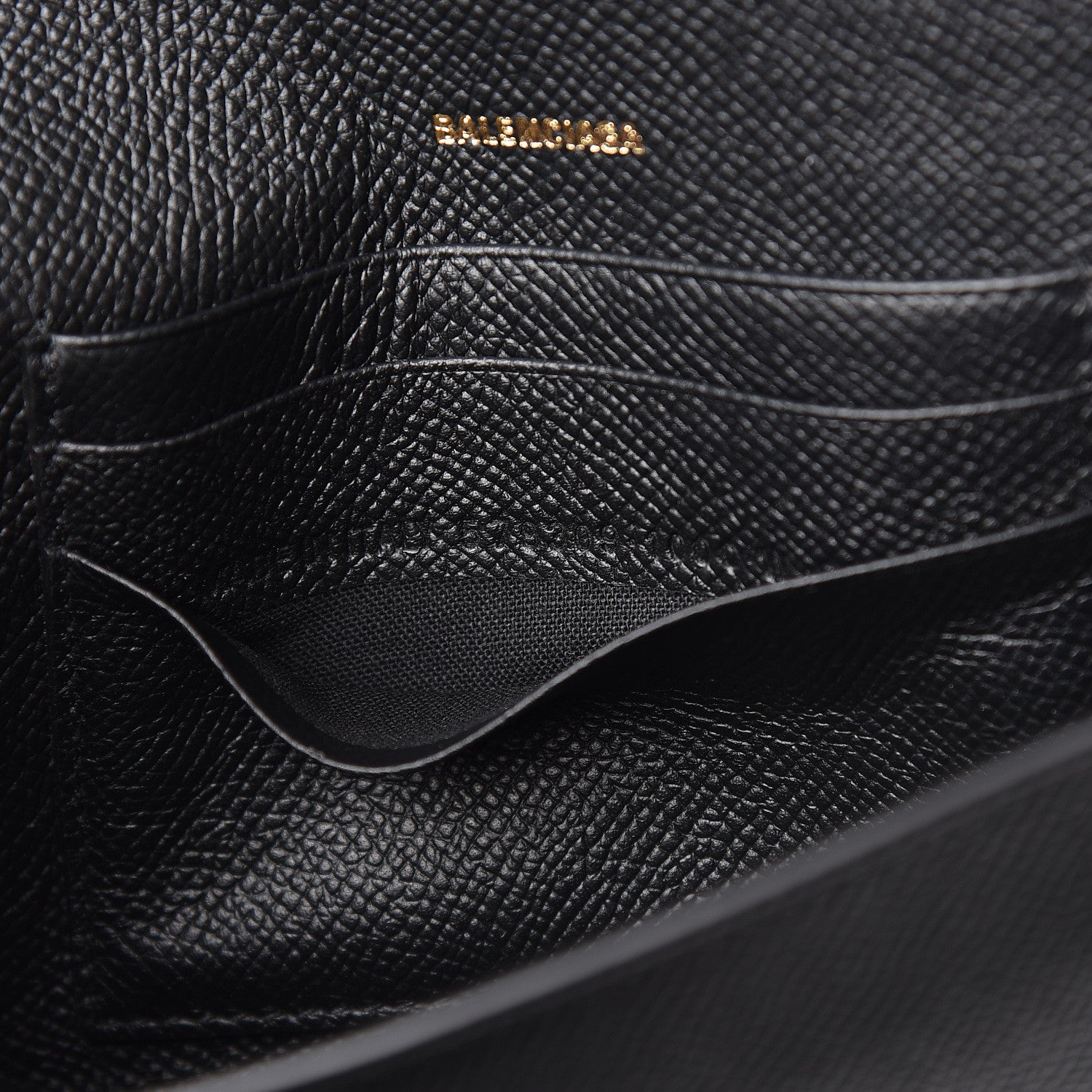 Balenciaga Signature Grained Calfskin Logo Ville Wallet on Chain Black 7 of 11