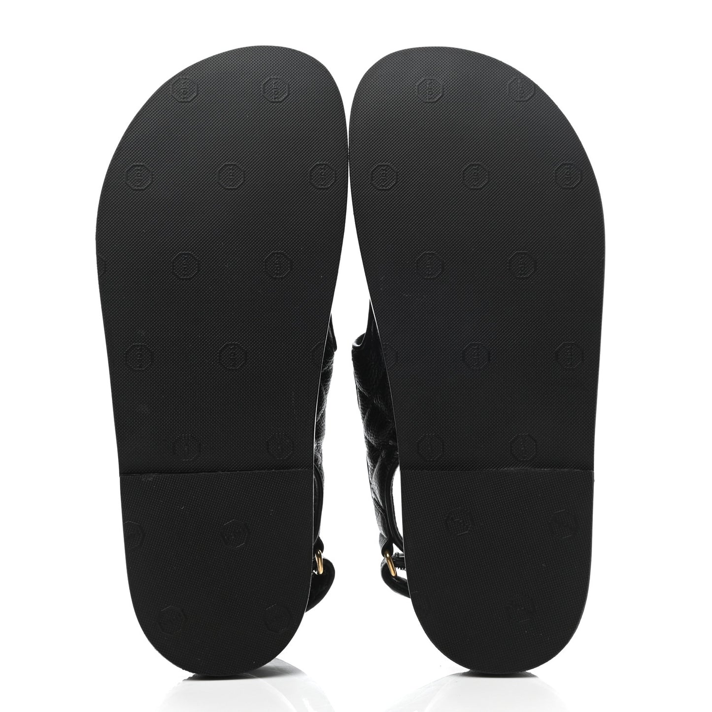 Grained Calfskin Velcro Dad Sandals 38 Black