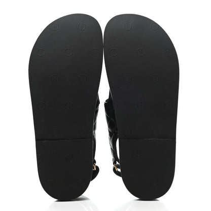 Chanel Grained Calfskin Velcro Dad Sandals 38 Black 5 of 10