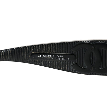 Chanel Acetate Shield Sunglasses 5495 Black 5 of 7