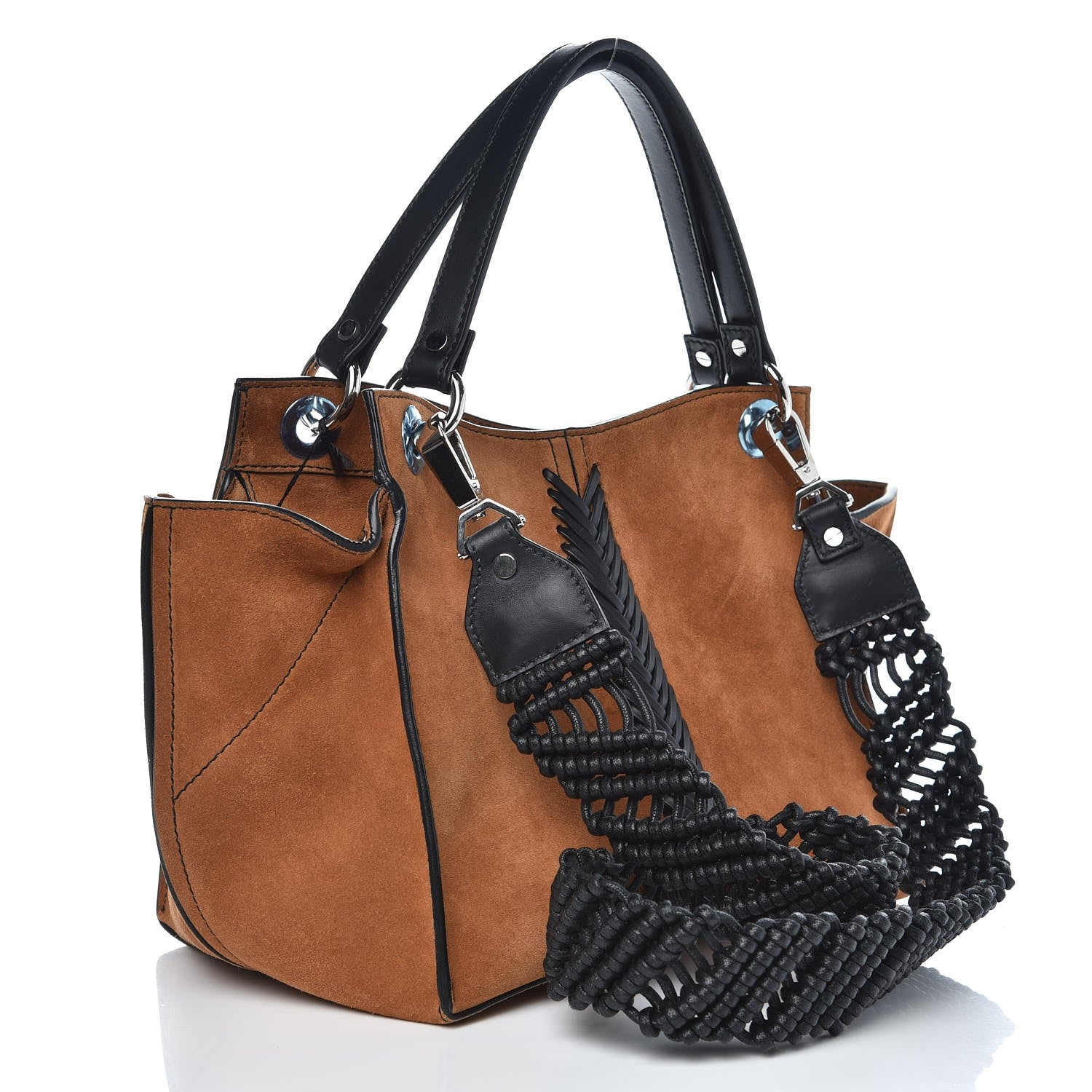Proenza Schouler Suede Crochet Curl Satchel Wood 2 of 19