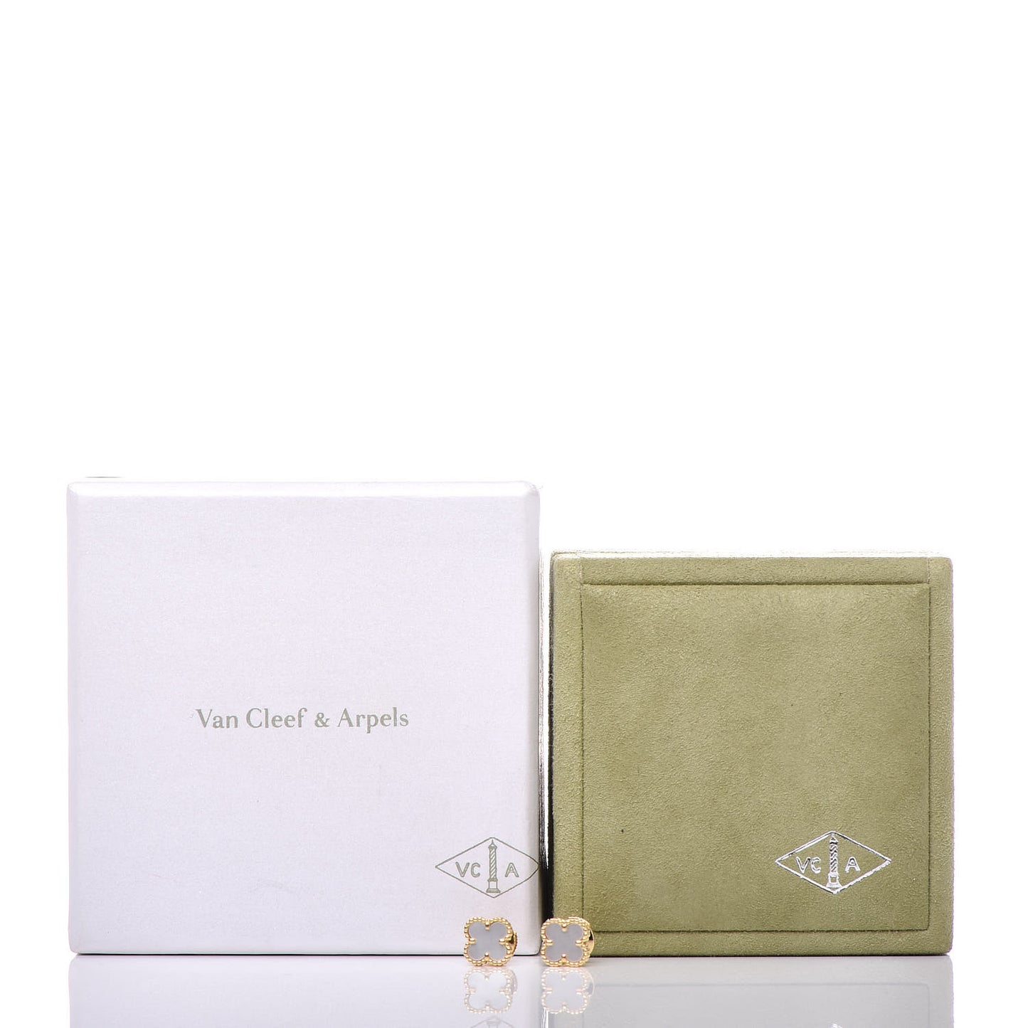 18K Yellow Gold Mother of Pearl Sweet Alhambra Earrings