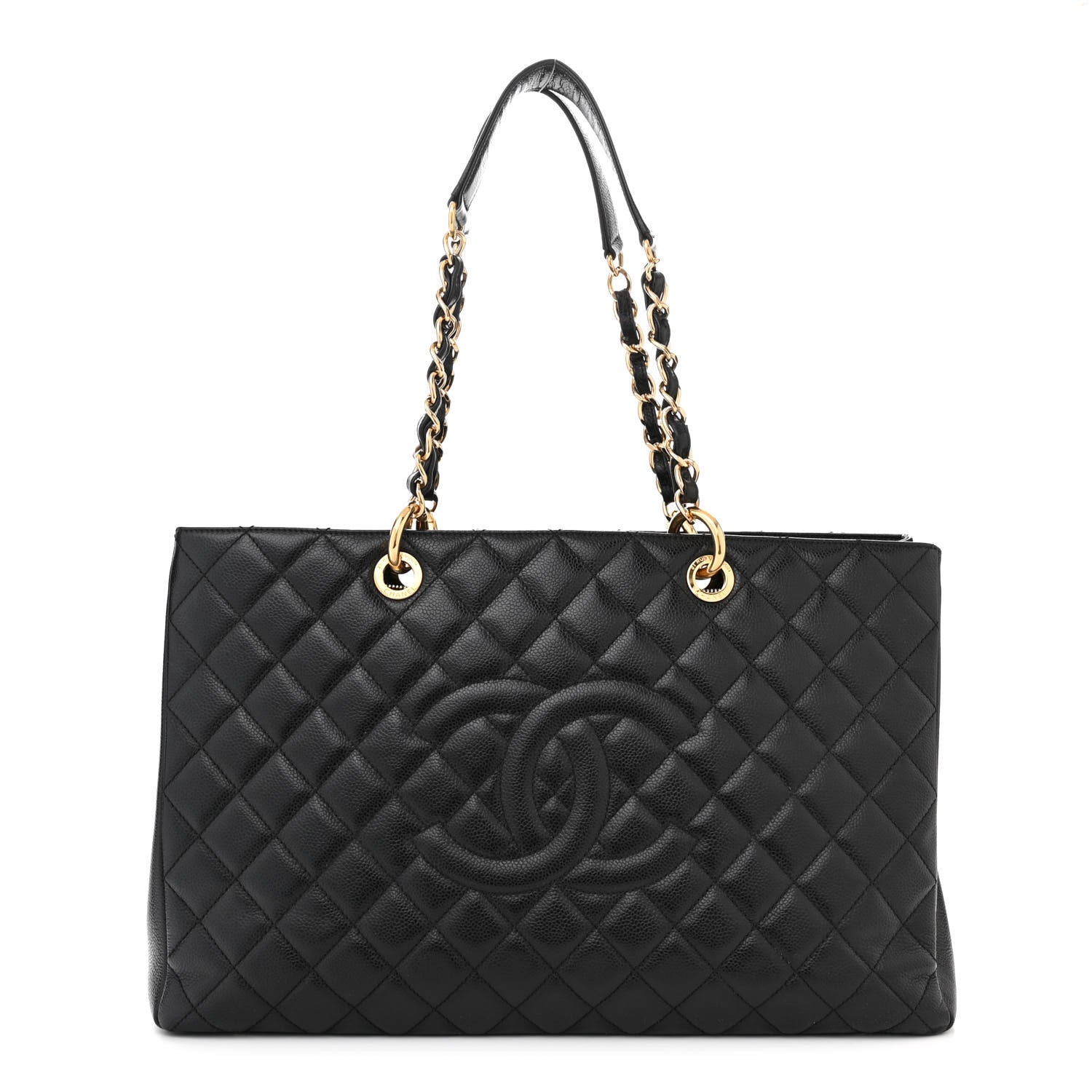 Chanel Caviar Quilted XL Grand Shopping Tote GST Black 1 of 11