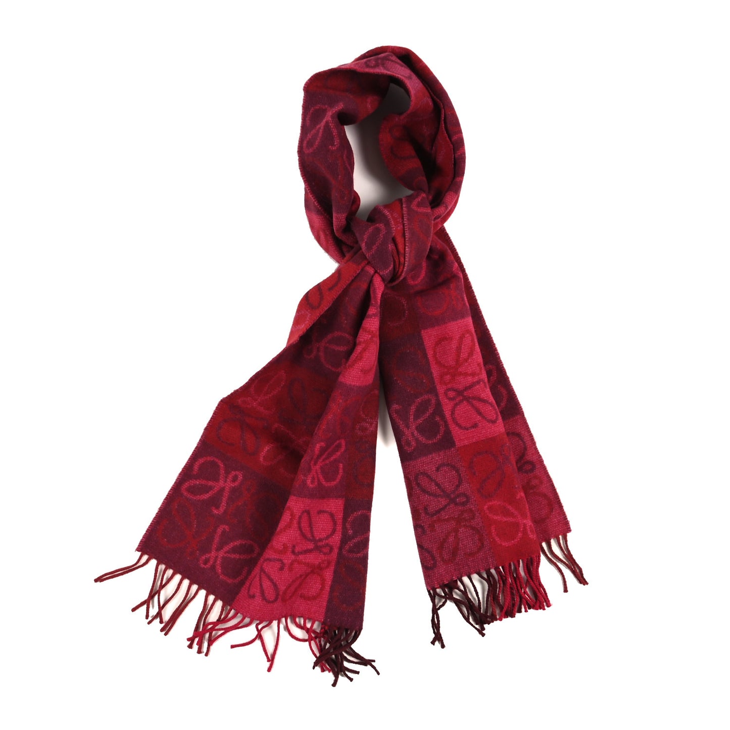 Wool Cashmere Anagram Scarf Burgundy