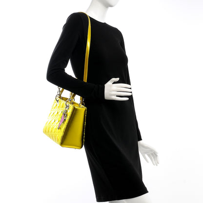 Christian Dior Metallic Lambskin Cannage Medium Anselm Reyle Lady Dior Yellow 2 of 10
