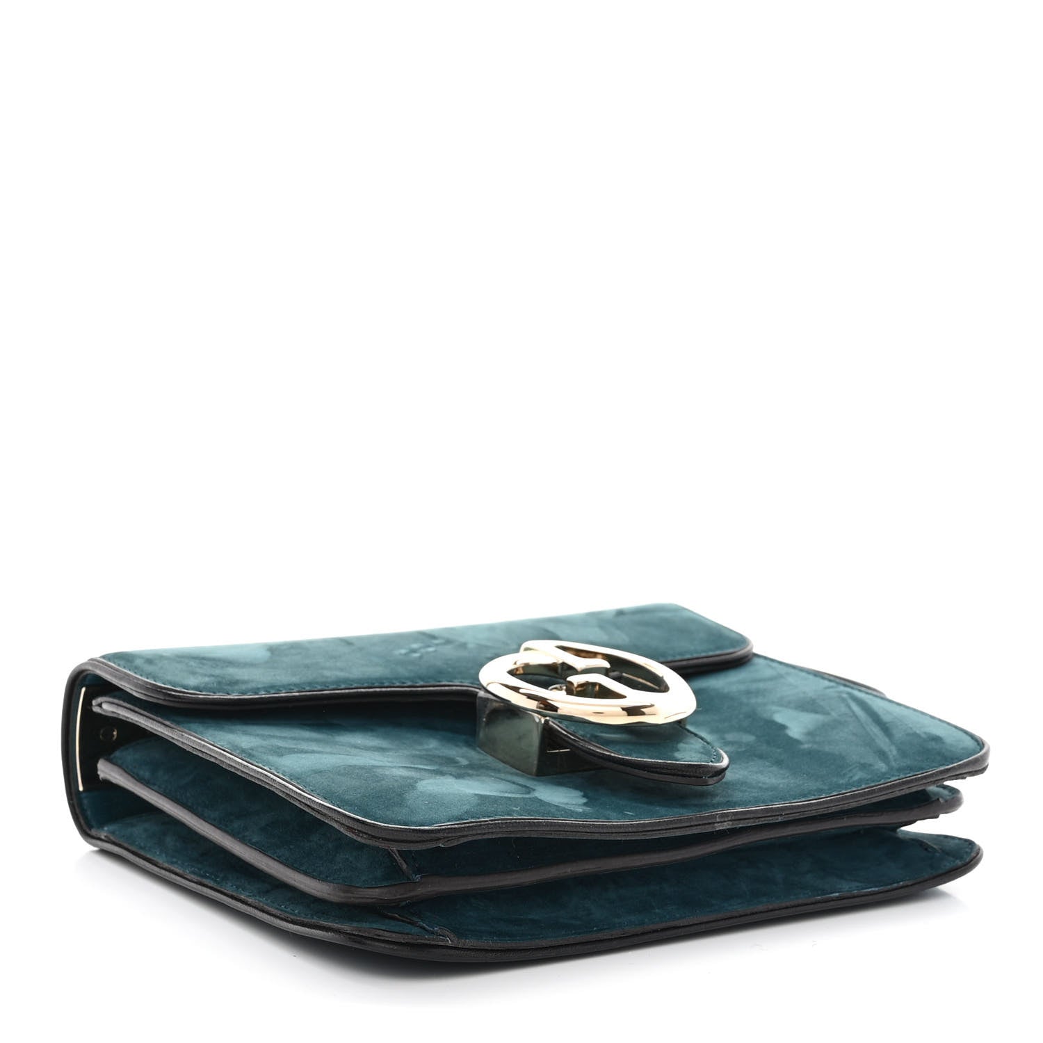 Gucci Suede Calfskin Small 1973 Shoulder Flap Bag Blue 5 of 12