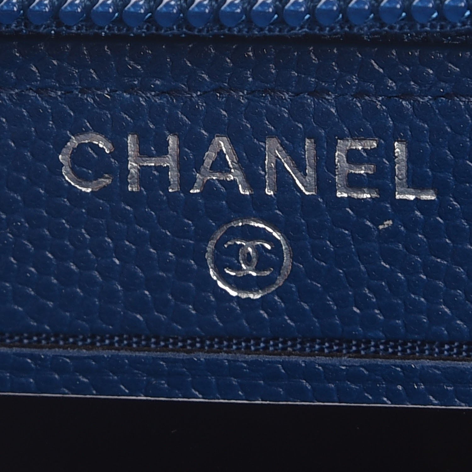 Chanel Caviar Quilted Boy Small Zip Around Wallet Blue 6 of 9