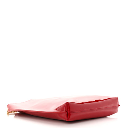 Saint Laurent Patent Calfskin Small Suzanne Hobo Red 5 of 11