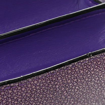 Bulgari Calfskin Galuchat Serpenti Forever Shoulder Bag Purple 14 of 14