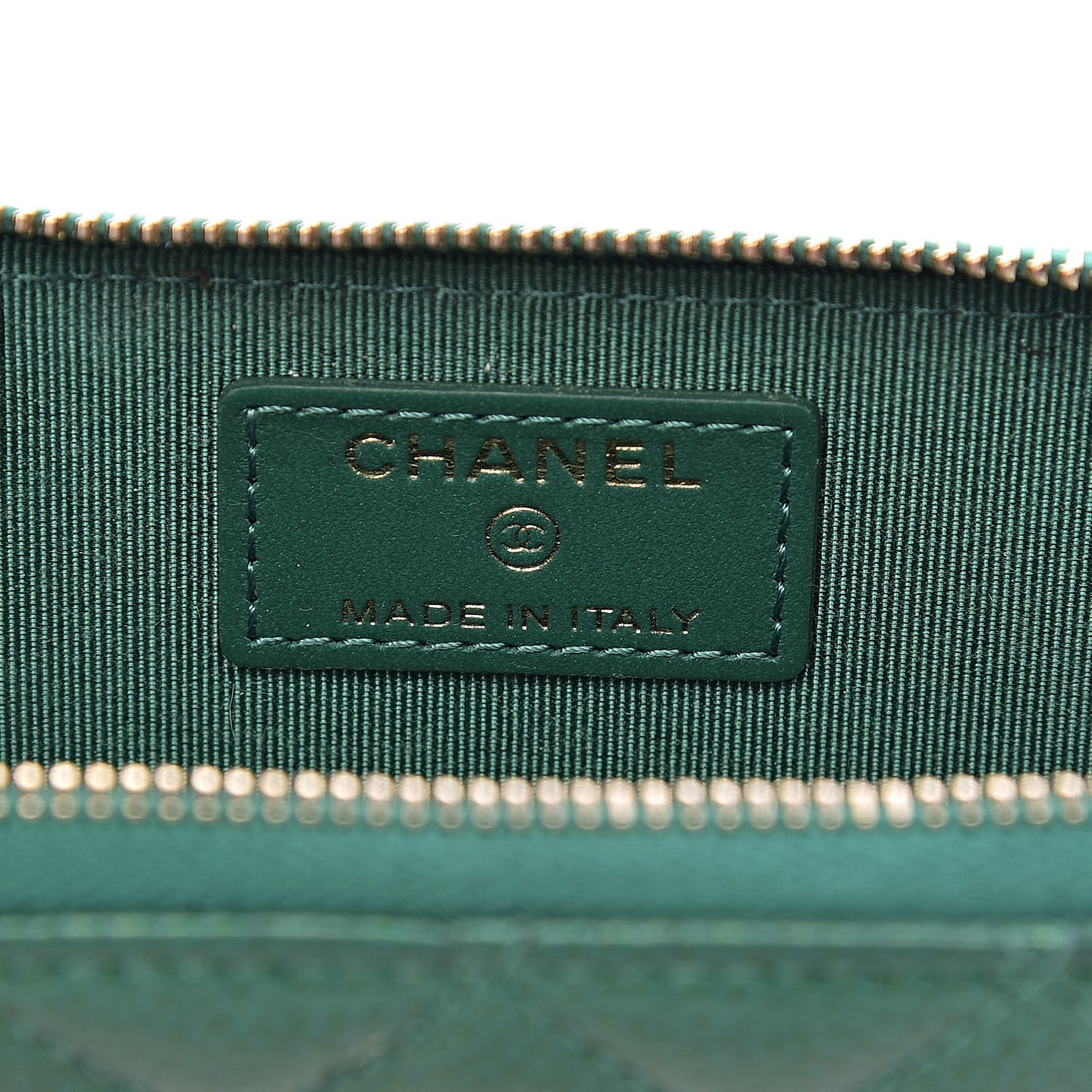 Metallic Caviar Quilted Key Holder Case Green
