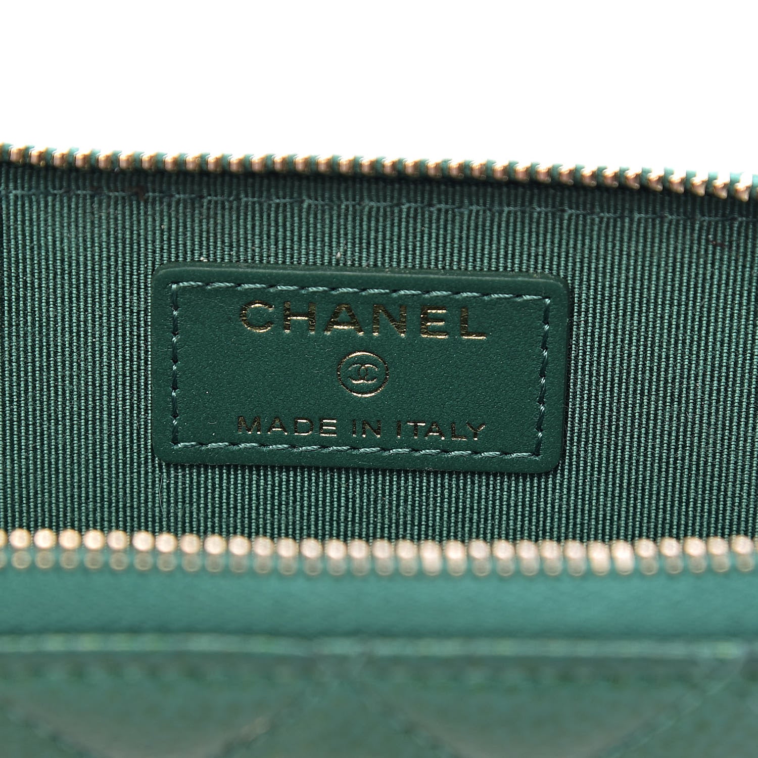 Chanel Metallic Caviar Quilted Key Holder Case Green 6 of 8