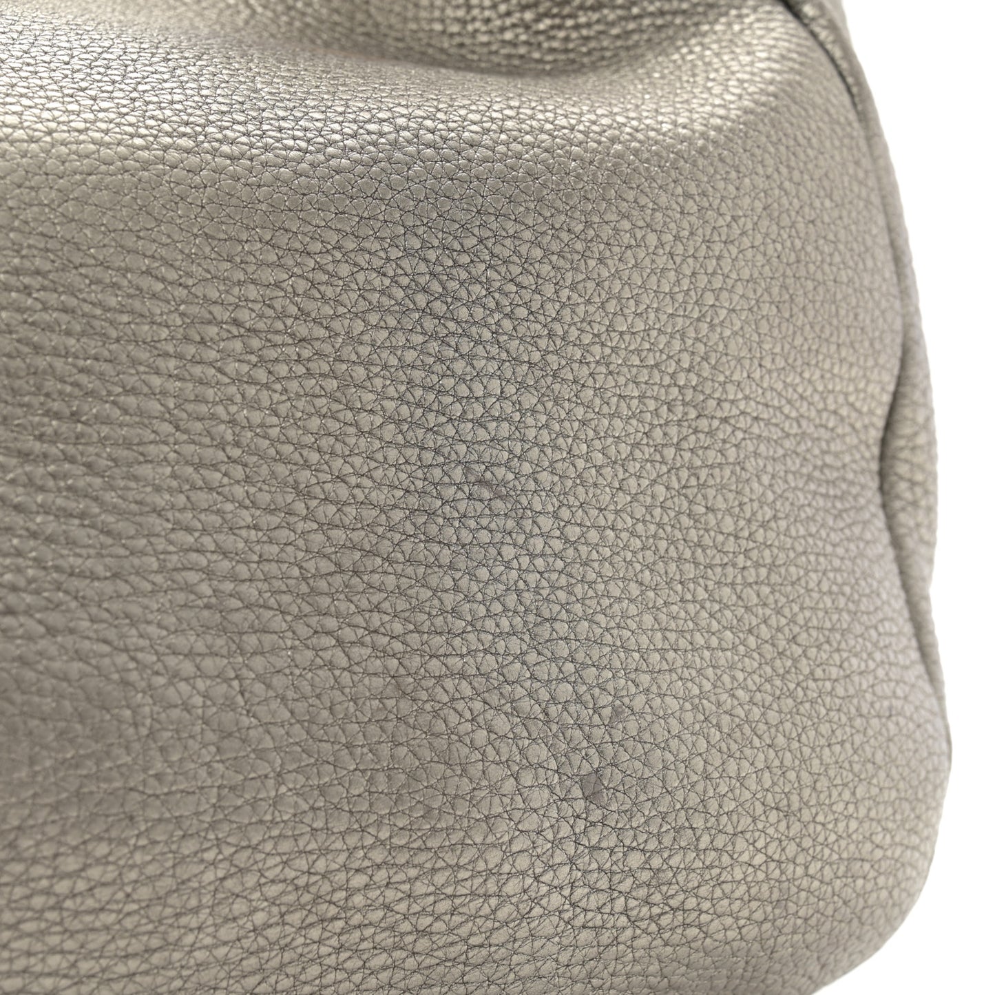 Metallic Vitello Daino Side Pocket Hobo Acciaio