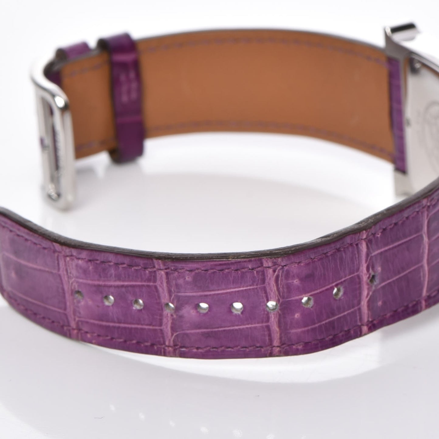 Stainless Steel Alligator 26mm Heure H Hour Quartz Watch Violet