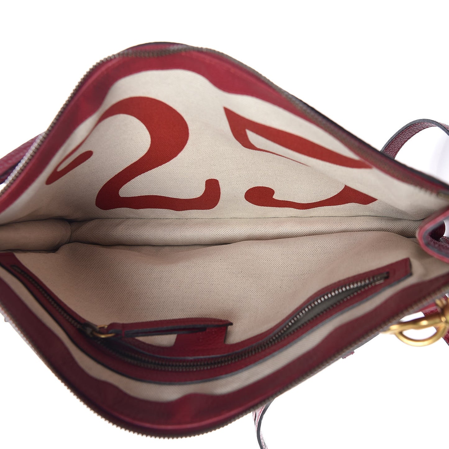 Calfskin Kingsnake Print Messenger Red