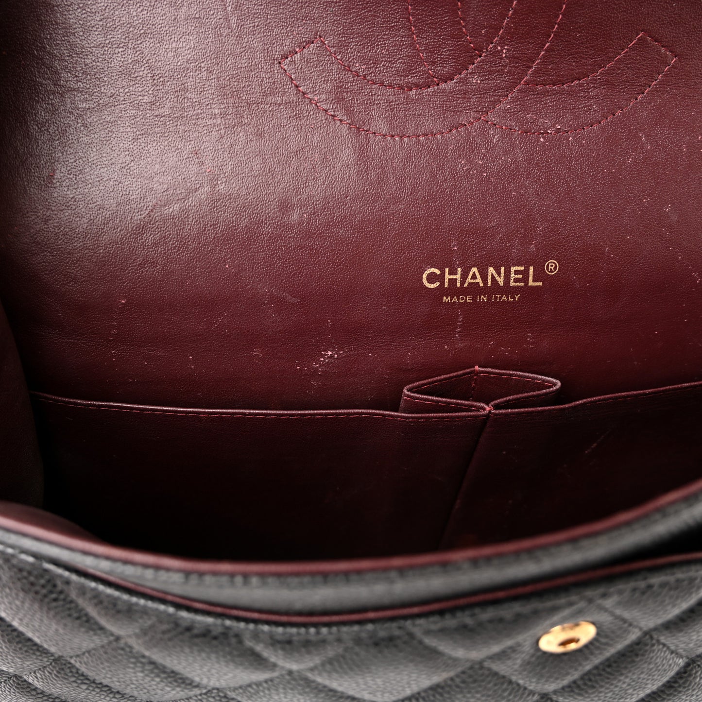 Caviar Quilted Maxi Double Flap Black