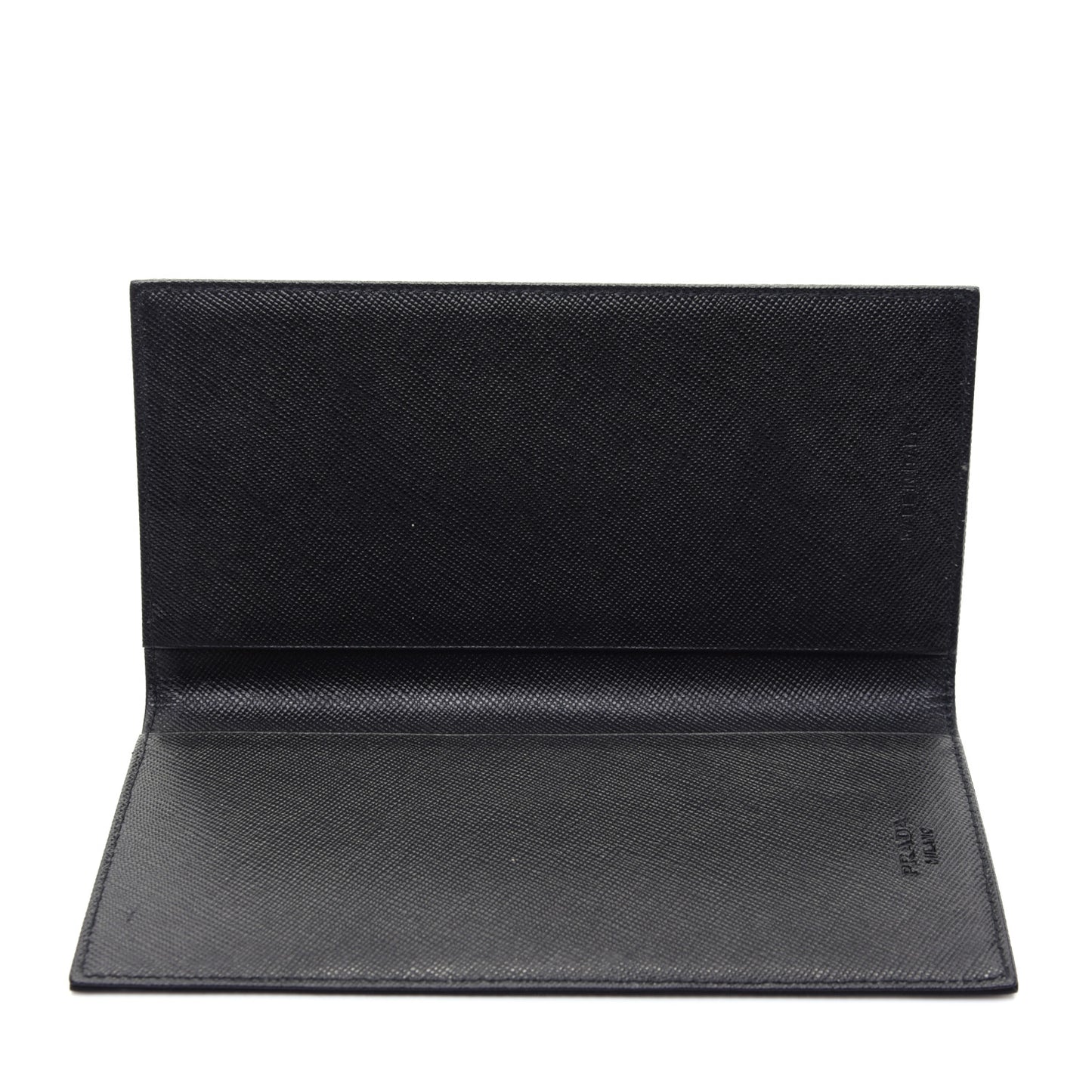 Canvas Saffiano Metal Checkbook Cover Black