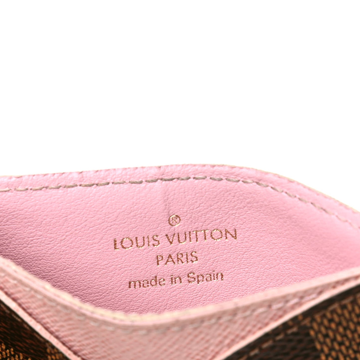 Damier Ebene Caissa Card Holder Rose Ballerine
