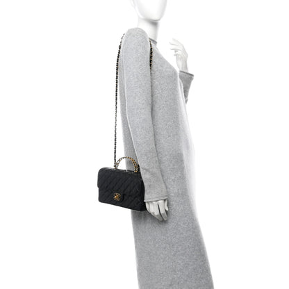 Chanel Lambskin Quilted Small Strass On Top Flap Bag Black 2 of 11