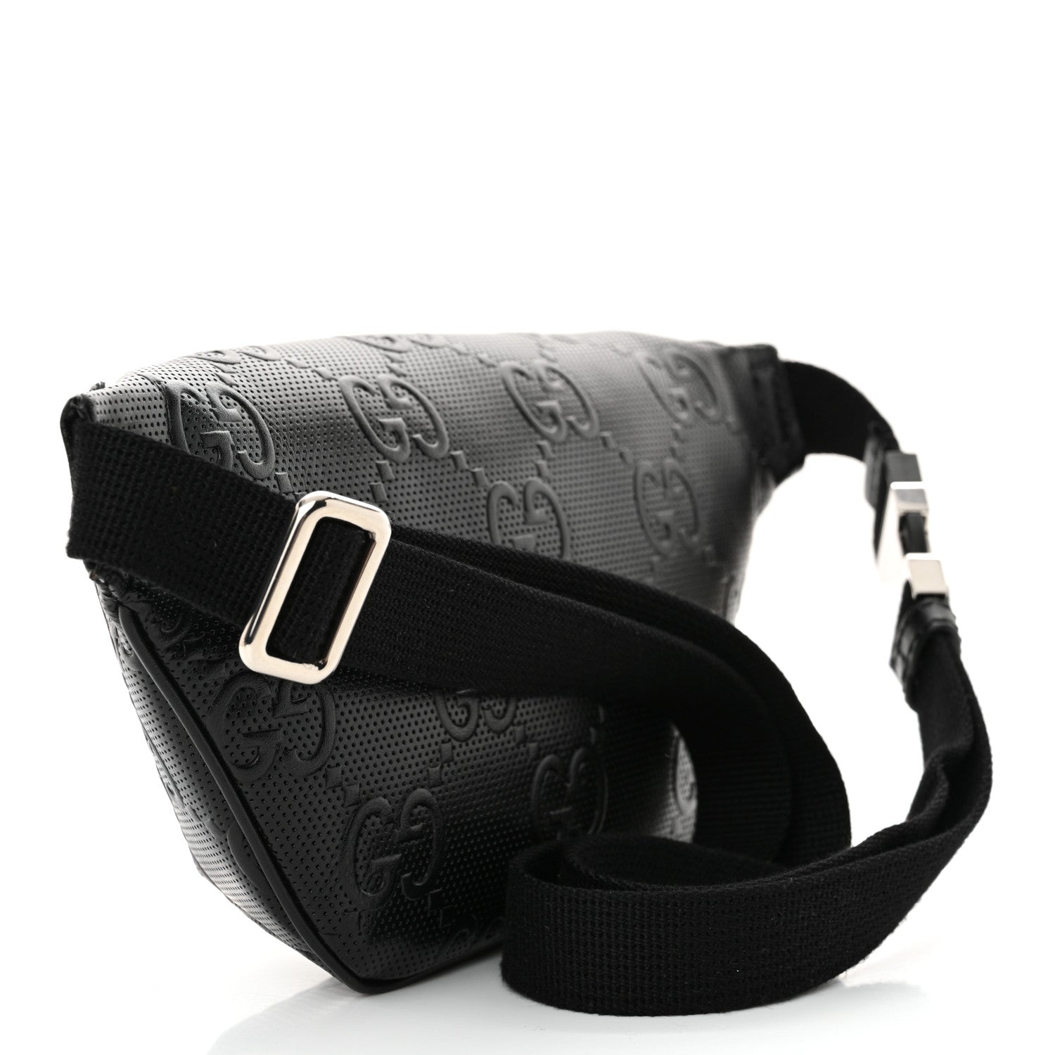 Gucci Calfskin GG Tennis Embossed Belt Bag Black 3 of 12