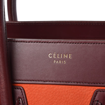 Celine Bullhide Calfskin Micro Bi-Color Luggage Vermillion 9 of 17