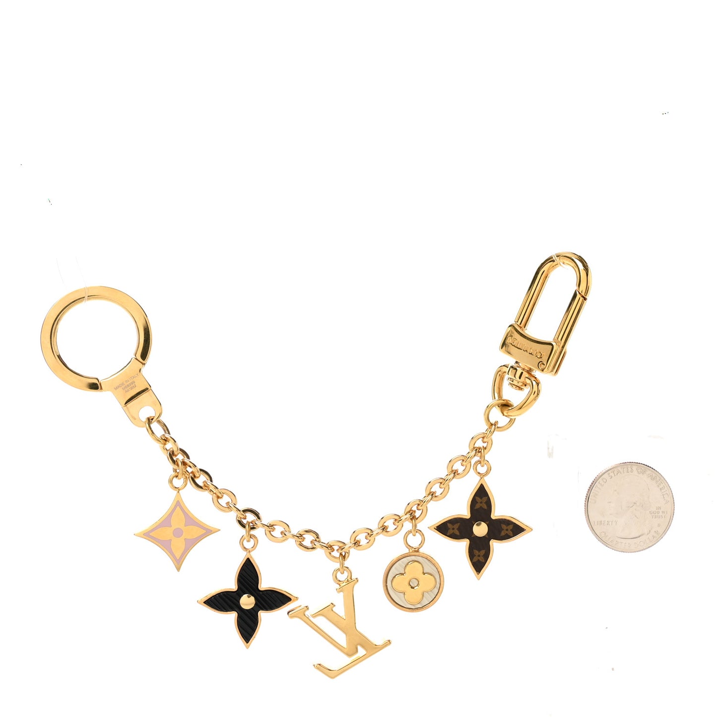 Monogram Spring Street Bag Charm Key Holder Gold