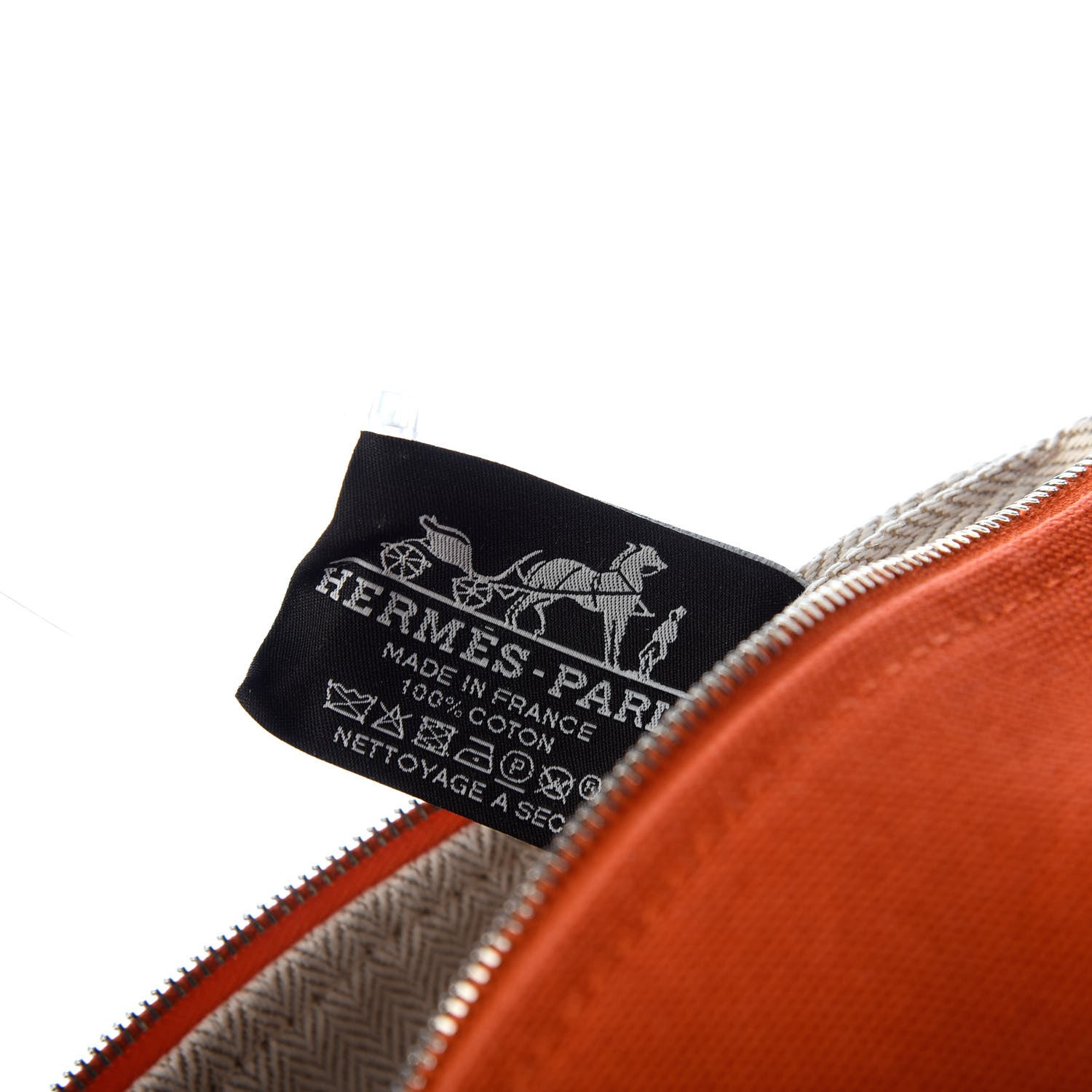 Hermes Canvas Small Bride-A-Brac Pouch Orange Burgundy 6 of 7