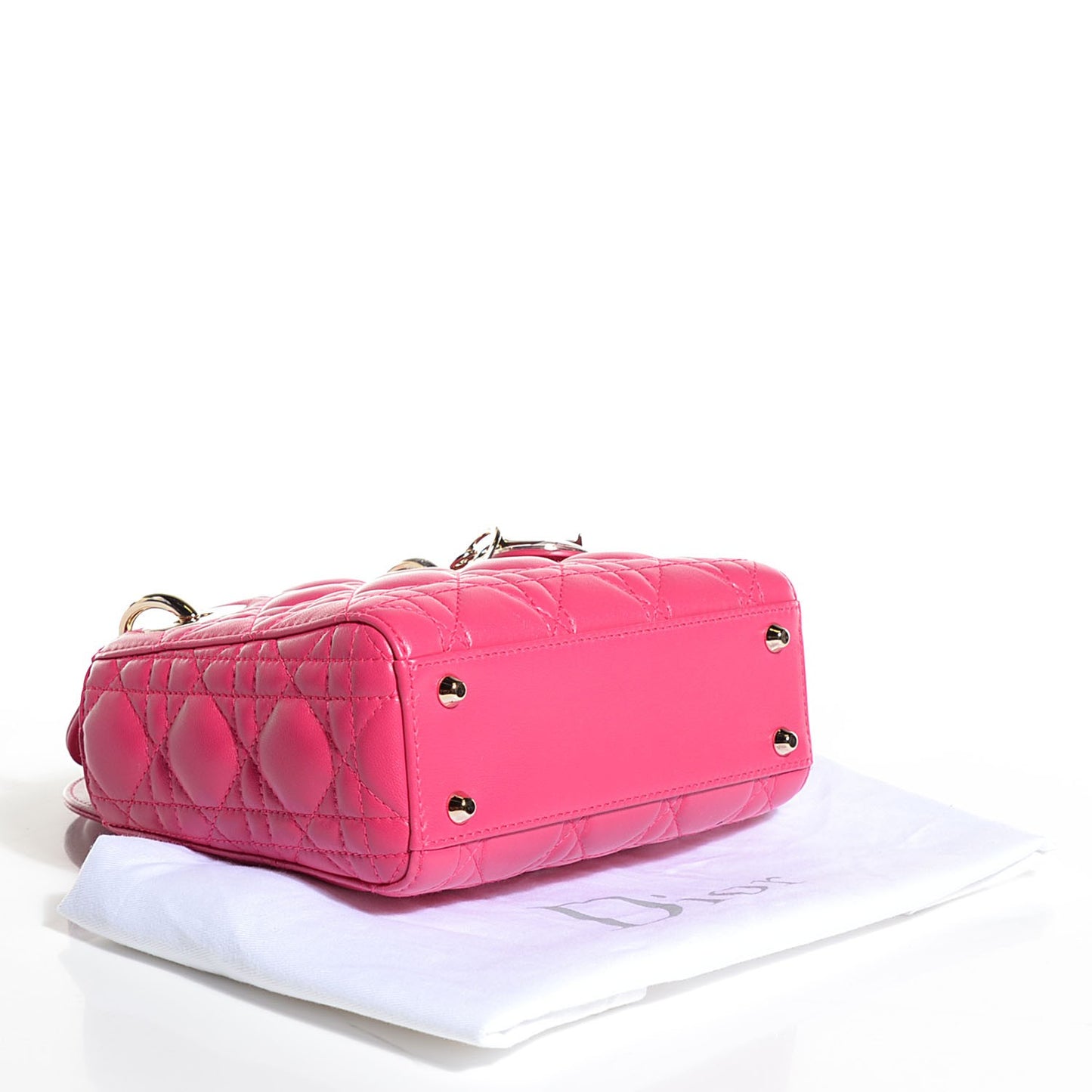 Lambskin Cannage Mini Lady Dior Hot Pink
