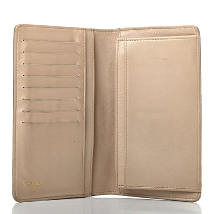 Chanel Lambskin Camellia Embossed Yen Wallet Beige 4 of 6