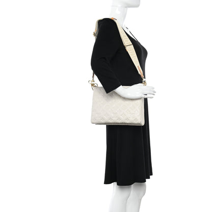 Louis Vuitton Lambskin Embossed Monogram Coussin PM Beige Cream 2 of 10