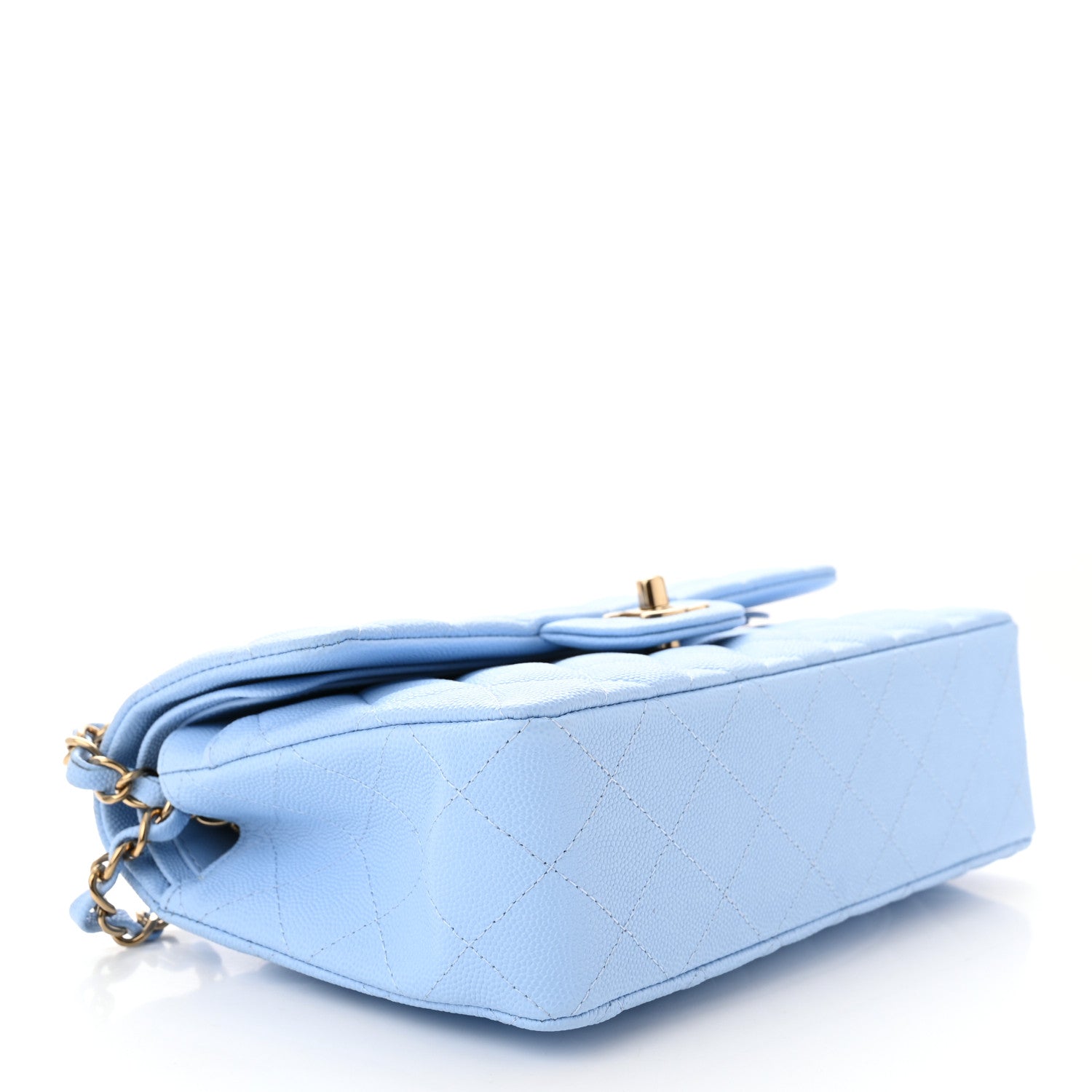 Chanel Caviar Quilted Small Double Flap Light Blue 4 of 13