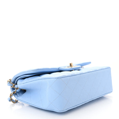 Chanel Caviar Quilted Small Double Flap Light Blue 4 of 13