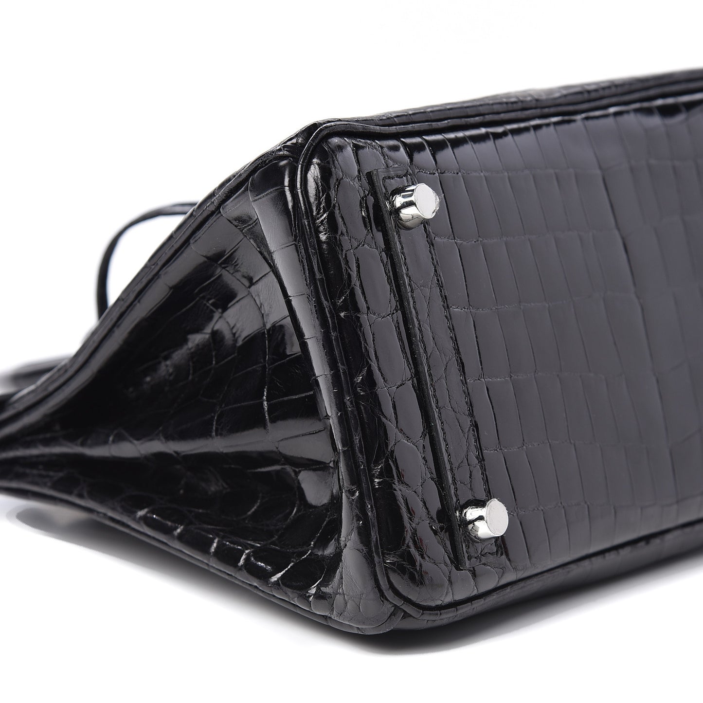 Shiny Niloticus Crocodile Birkin 25 Black