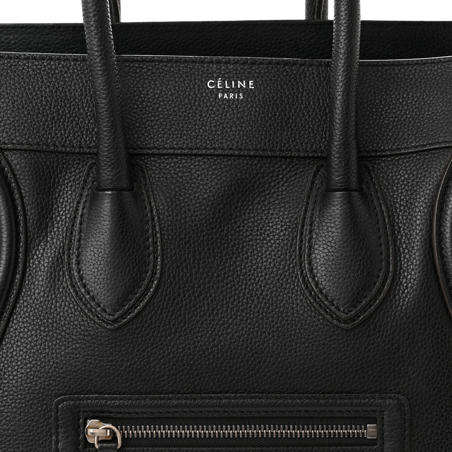 Drummed Calfskin Mini Luggage Black