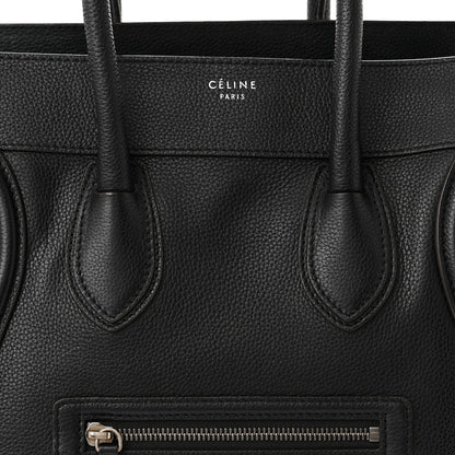 Celine Drummed Calfskin Mini Luggage Black 7 of 11